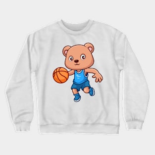 Basketball Bear Cute Cartoon Crewneck Sweatshirt